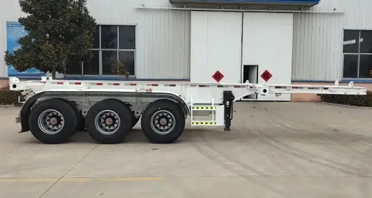 Tri Axle Skeleton Trailer-flatbed trailer_skeletal trailer_low bed trailer_dump trailer_cargo trailer-Shandong Jiuzhou Automobile Manufacturing Co., Ltd. Tri Axle Skeleton Trailer-flatbed trailer_skeletal trailer_low bed trailer_dump trailer_cargo trailer-Shandong Jiuzhou Automobile Manufacturing Co., Ltd.