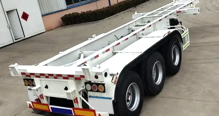 Tri Axle Skeleton Trailer-flatbed trailer_skeletal trailer_low bed trailer_dump trailer_cargo trailer-Shandong Jiuzhou Automobile Manufacturing Co., Ltd. Tri Axle Skeleton Trailer-flatbed trailer_skeletal trailer_low bed trailer_dump trailer_cargo trailer-Shandong Jiuzhou Automobile Manufacturing Co., Ltd.