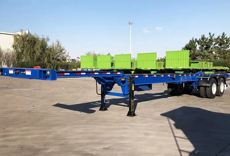 2 Axle skeleton trailer for sale-flatbed trailer_skeletal trailer_low bed trailer_dump trailer_cargo trailer-Shandong Jiuzhou Automobile Manufacturing Co., Ltd. 2 Axle skeleton trailer for sale-flatbed trailer_skeletal trailer_low bed trailer_dump trailer_cargo trailer-Shandong Jiuzhou Automobile Manufacturing Co., Ltd.