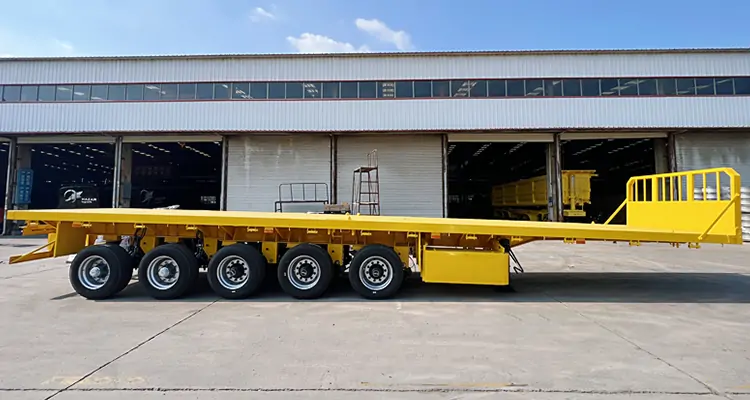 5 Axle 80Ton Flatbed Trailer-flatbed trailer_skeletal trailer_low bed trailer_dump trailer_cargo trailer-Shandong Jiuzhou Automobile Manufacturing Co., Ltd.  5 Axle 80Ton Flatbed Trailer-flatbed trailer_skeletal trailer_low bed trailer_dump trailer_cargo trailer-Shandong Jiuzhou Automobile Manufacturing Co., Ltd.