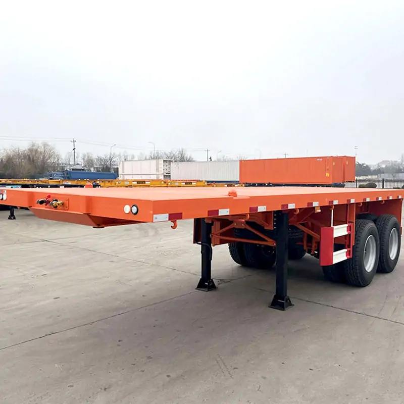2 Axle Flatbed Trailer-flatbed trailer_skeletal trailer_low bed trailer_dump trailer_cargo trailer-Shandong Jiuzhou Automobile Manufacturing Co., Ltd.  2 Axle Flatbed Trailer-flatbed trailer_skeletal trailer_low bed trailer_dump trailer_cargo trailer-Shandong Jiuzhou Automobile Manufacturing Co., Ltd.