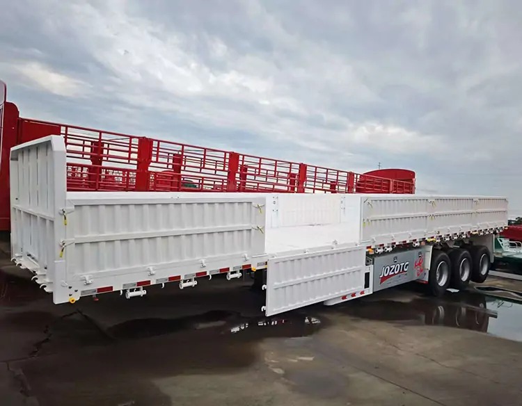 3-Axle 40-Ton Side Wall Trailer Exported to Congo-flatbed trailer_skeletal trailer_low bed trailer_dump trailer_cargo trailer-Shandong Jiuzhou Automobile Manufacturing Co., Ltd. 3-Axle 40-Ton Side Wall Trailer Exported to Congo-flatbed trailer_skeletal trailer_low bed trailer_dump trailer_cargo trailer-Shandong Jiuzhou Automobile Manufacturing Co., Ltd.