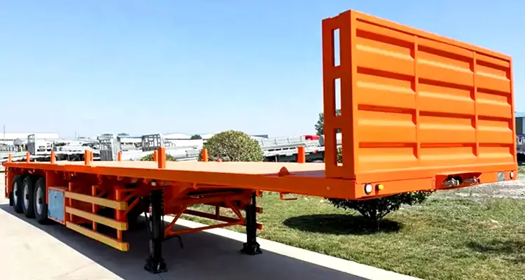 3 Axle 13m Flatbed Trailer-flatbed trailer_skeletal trailer_low bed trailer_dump trailer_cargo trailer-Shandong Jiuzhou Automobile Manufacturing Co., Ltd.  3 Axle 13m Flatbed Trailer-flatbed trailer_skeletal trailer_low bed trailer_dump trailer_cargo trailer-Shandong Jiuzhou Automobile Manufacturing Co., Ltd.