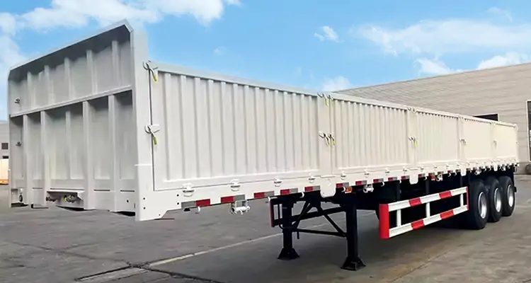 80 Ton 3 Axle Sidewall Semi Trailer-flatbed trailer_skeletal trailer_low bed trailer_dump trailer_cargo trailer-Shandong Jiuzhou Automobile Manufacturing Co., Ltd.