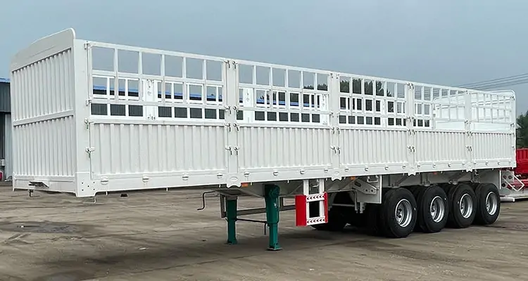 70Ton 4 Axle Fence Trailer for Transporting Sugar Cane-flatbed trailer_skeletal trailer_low bed trailer_dump trailer_cargo trailer-Shandong Jiuzhou Automobile Manufacturing Co., Ltd. 70Ton 4 Axle Fence Trailer for Transporting Sugar Cane-flatbed trailer_skeletal trailer_low bed trailer_dump trailer_cargo trailer-Shandong Jiuzhou Automobile Manufacturing Co., Ltd.