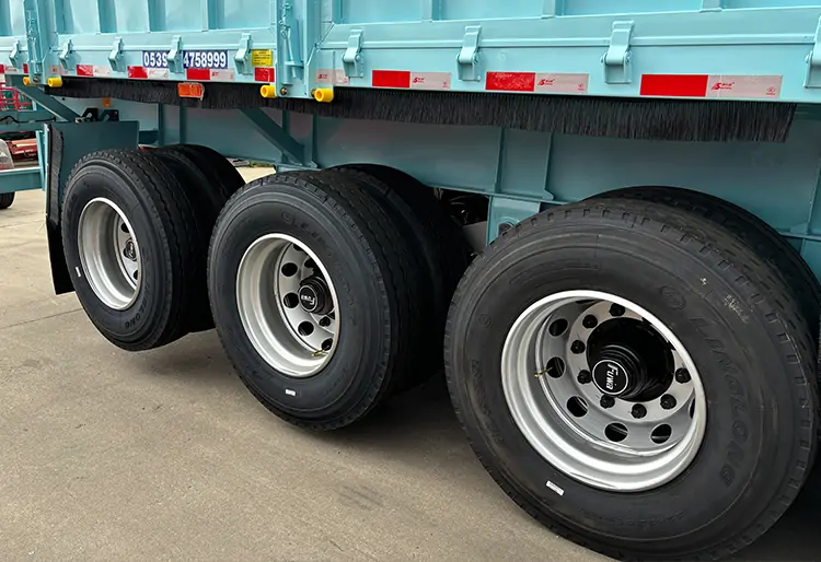 Tri axle Side Dump Trailer with Mechanical suspension-flatbed trailer_skeletal trailer_low bed trailer_dump trailer_cargo trailer-Shandong Jiuzhou Automobile Manufacturing Co., Ltd. Tri axle Side Dump Trailer with Mechanical suspension-flatbed trailer_skeletal trailer_low bed trailer_dump trailer_cargo trailer-Shandong Jiuzhou Automobile Manufacturing Co., Ltd.