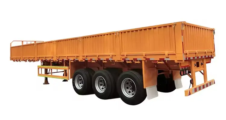 3 Axles 13m Sidewall Trailer-flatbed trailer_skeletal trailer_low bed trailer_dump trailer_cargo trailer-Shandong Jiuzhou Automobile Manufacturing Co., Ltd.