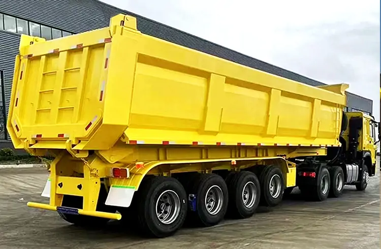 4 Axle 40Ton Dump Trailer-flatbed trailer_skeletal trailer_low bed trailer_dump trailer_cargo trailer-Shandong Jiuzhou Automobile Manufacturing Co., Ltd. 4 Axle 40Ton Dump Trailer-flatbed trailer_skeletal trailer_low bed trailer_dump trailer_cargo trailer-Shandong Jiuzhou Automobile Manufacturing Co., Ltd.