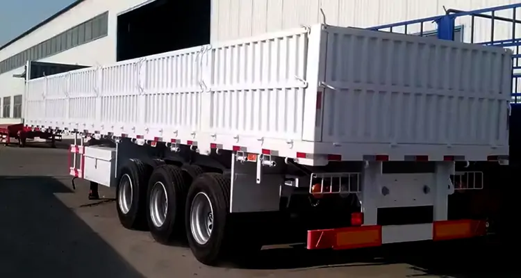 80 Ton 3 Axle Sidewall Semi Trailer-flatbed trailer_skeletal trailer_low bed trailer_dump trailer_cargo trailer-Shandong Jiuzhou Automobile Manufacturing Co., Ltd.