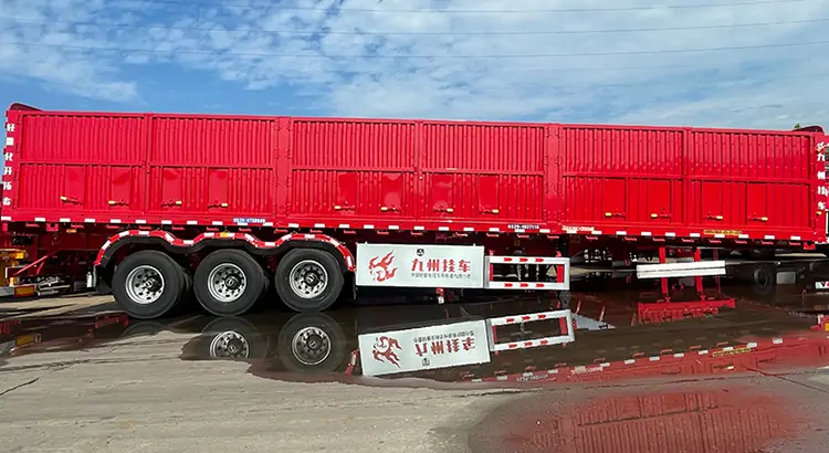 3 Axle 40FT Sidewall Semi Trailer-flatbed trailer_skeletal trailer_low bed trailer_dump trailer_cargo trailer-Shandong Jiuzhou Automobile Manufacturing Co., Ltd. 3 Axle 40FT Sidewall Semi Trailer-flatbed trailer_skeletal trailer_low bed trailer_dump trailer_cargo trailer-Shandong Jiuzhou Automobile Manufacturing Co., Ltd.