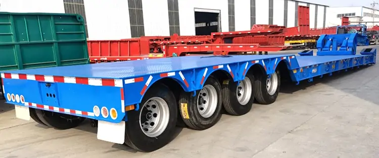 4 Axle 80T RGN Lowbed Trailer-flatbed trailer_skeletal trailer_low bed trailer_dump trailer_cargo trailer-Shandong Jiuzhou Automobile Manufacturing Co., Ltd. 4 Axle 80T RGN Lowbed Trailer-flatbed trailer_skeletal trailer_low bed trailer_dump trailer_cargo trailer-Shandong Jiuzhou Automobile Manufacturing Co., Ltd.