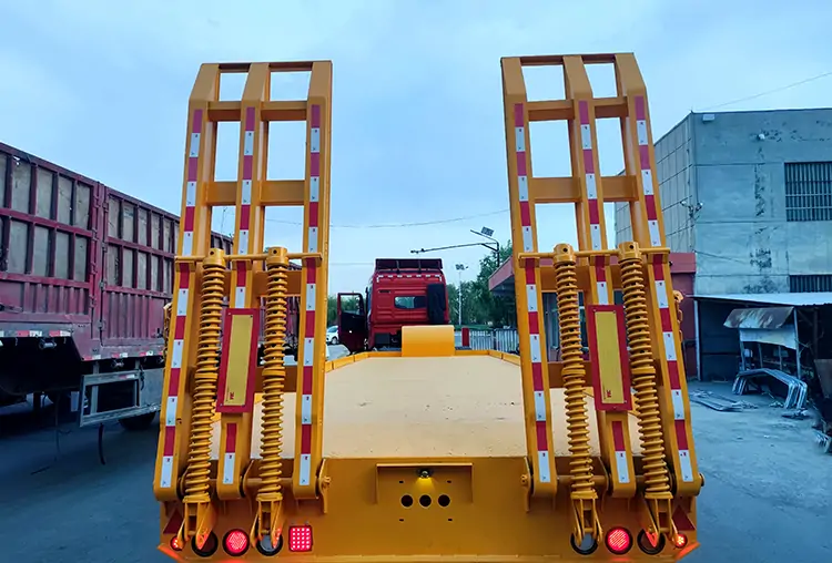 3 Axle 120ton Low Bed Semi Trailer-flatbed trailer_skeletal trailer_low bed trailer_dump trailer_cargo trailer-Shandong Jiuzhou Automobile Manufacturing Co., Ltd. 3 Axle 120ton Low Bed Semi Trailer-flatbed trailer_skeletal trailer_low bed trailer_dump trailer_cargo trailer-Shandong Jiuzhou Automobile Manufacturing Co., Ltd.