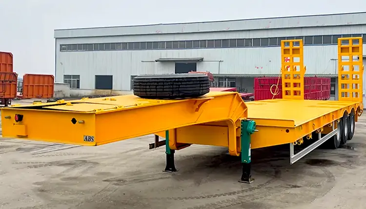 3 Axle 120ton Low Bed Semi Trailer-flatbed trailer_skeletal trailer_low bed trailer_dump trailer_cargo trailer-Shandong Jiuzhou Automobile Manufacturing Co., Ltd. 3 Axle 120ton Low Bed Semi Trailer-flatbed trailer_skeletal trailer_low bed trailer_dump trailer_cargo trailer-Shandong Jiuzhou Automobile Manufacturing Co., Ltd.