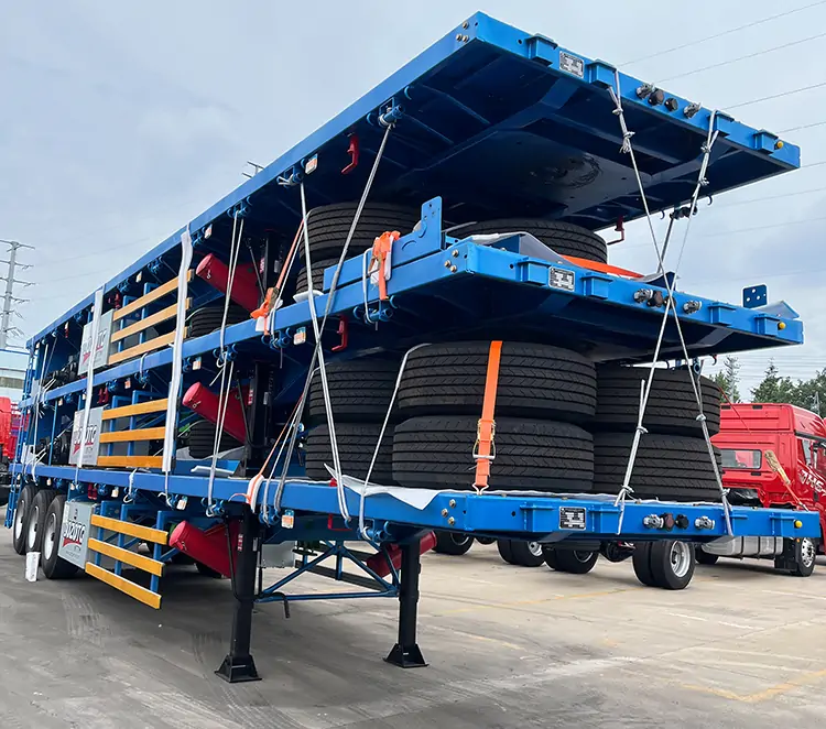 Again!Jiuzhou 3 Axle Flatbed Trailers Shipped to Saudi Arabia Trusted by Experienced Logistics Client-flatbed trailer_skeletal trailer_low bed trailer_dump trailer_cargo trailer-Shandong Jiuzhou Automobile Manufacturing Co., Ltd. Again!Jiuzhou 3 Axle Flatbed Trailers Shipped to Saudi Arabia Trusted by Experienced Logistics Client-flatbed trailer_skeletal trailer_low bed trailer_dump trailer_cargo trailer-Shandong Jiuzhou Automobile Manufacturing Co., Ltd.