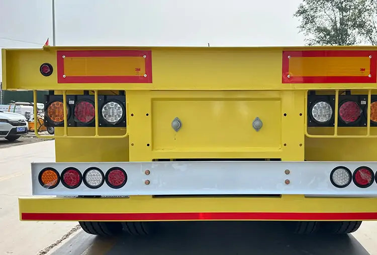  3 Axle 60Ton Flatbed Trailer-flatbed trailer_skeletal trailer_low bed trailer_dump trailer_cargo trailer-Shandong Jiuzhou Automobile Manufacturing Co., Ltd.