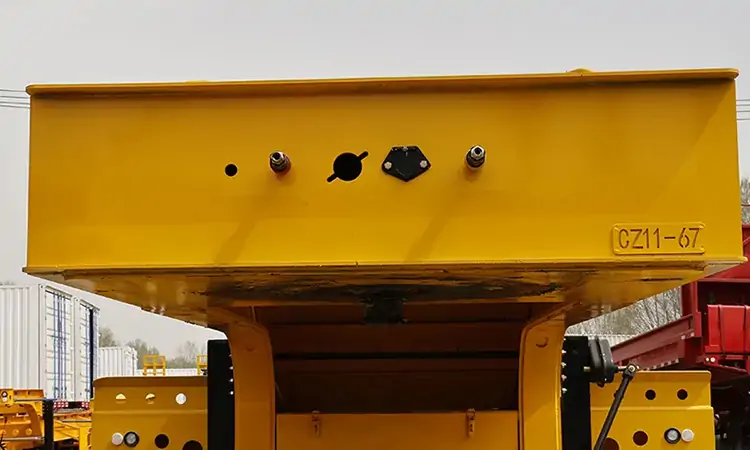 4 Axle 50 Tons Low Bed Truck Semi Trailer-flatbed trailer_skeletal trailer_low bed trailer_dump trailer_cargo trailer-Shandong Jiuzhou Automobile Manufacturing Co., Ltd.
