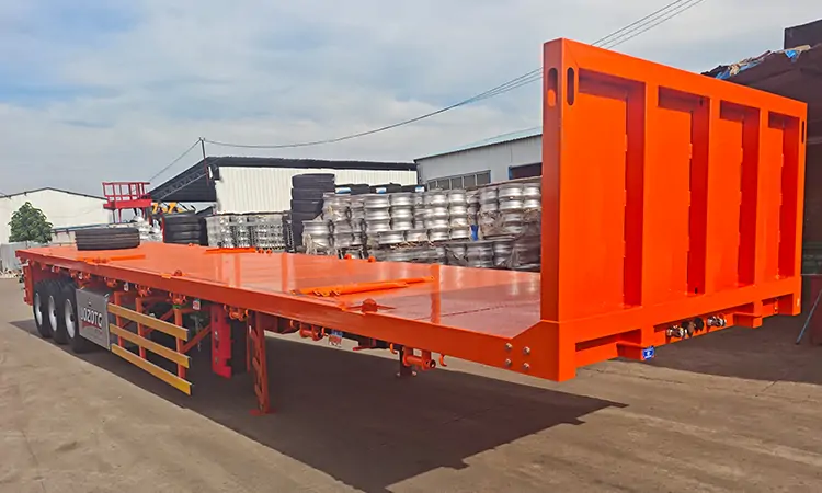 Saudi-Spec 3 Axles Flatbed Trailer-flatbed trailer_skeletal trailer_low bed trailer_dump trailer_cargo trailer-Shandong Jiuzhou Automobile Manufacturing Co., Ltd. Saudi-Spec 3 Axles Flatbed Trailer-flatbed trailer_skeletal trailer_low bed trailer_dump trailer_cargo trailer-Shandong Jiuzhou Automobile Manufacturing Co., Ltd.