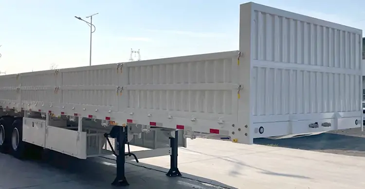 3 Axle Sidewall Semi-Trailer-flatbed trailer_skeletal trailer_low bed trailer_dump trailer_cargo trailer-Shandong Jiuzhou Automobile Manufacturing Co., Ltd.