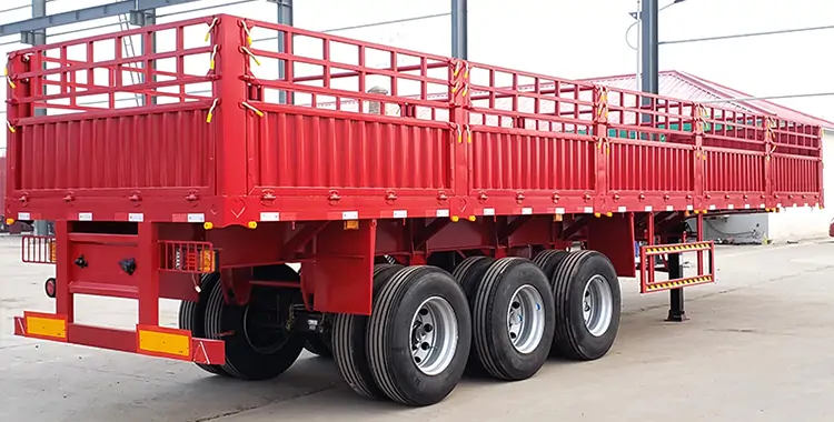 40ft Container 80tons Fence Cargo Semi Trailer-flatbed trailer_skeletal trailer_low bed trailer_dump trailer_cargo trailer-Shandong Jiuzhou Automobile Manufacturing Co., Ltd.