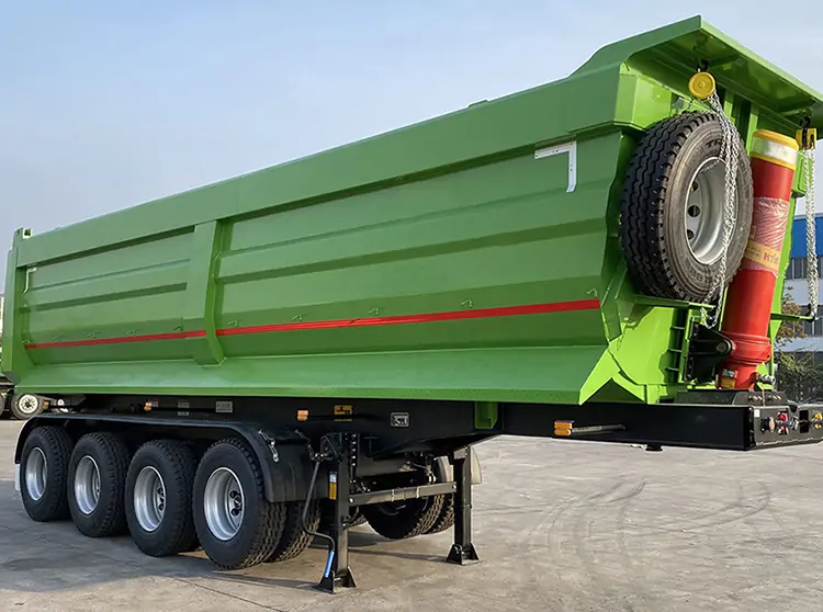 Customized 4 Axle Dump Trailer-flatbed trailer_skeletal trailer_low bed trailer_dump trailer_cargo trailer-Shandong Jiuzhou Automobile Manufacturing Co., Ltd.