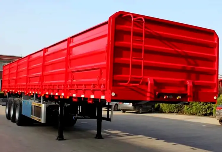 Three Axle Steel Sidewall Trailer-flatbed trailer_skeletal trailer_low bed trailer_dump trailer_cargo trailer-Shandong Jiuzhou Automobile Manufacturing Co., Ltd.