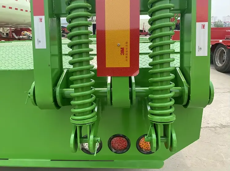 3 Axles 40FT Lowbed Semi-Trailer 70 Tons Trailer-flatbed trailer_skeletal trailer_low bed trailer_dump trailer_cargo trailer-Shandong Jiuzhou Automobile Manufacturing Co., Ltd.