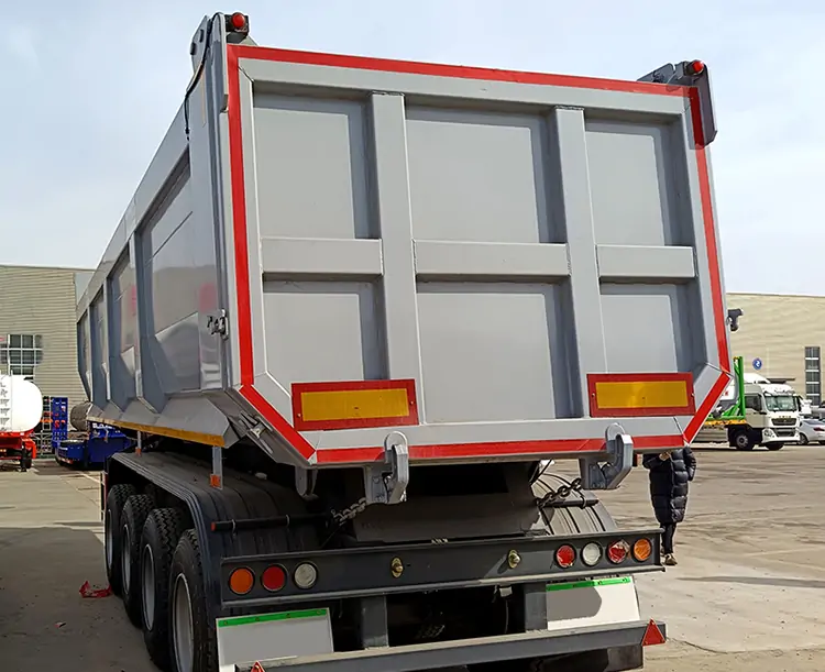 U 60 Ton  Hydraulic Dump Trailer-flatbed trailer_skeletal trailer_low bed trailer_dump trailer_cargo trailer-Shandong Jiuzhou Automobile Manufacturing Co., Ltd.