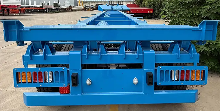20ft & 40ft Container Skeleton Trailer-flatbed trailer_skeletal trailer_low bed trailer_dump trailer_cargo trailer-Shandong Jiuzhou Automobile Manufacturing Co., Ltd.