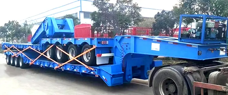 Application of Lowbed Semi trailers in the Large-scale Equipment Industry-flatbed trailer_skeletal trailer_low bed trailer_dump trailer_cargo trailer-Shandong Jiuzhou Automobile Manufacturing Co., Ltd. Application of Lowbed Semi trailers in the Large-scale Equipment Industry-flatbed trailer_skeletal trailer_low bed trailer_dump trailer_cargo trailer-Shandong Jiuzhou Automobile Manufacturing Co., Ltd.