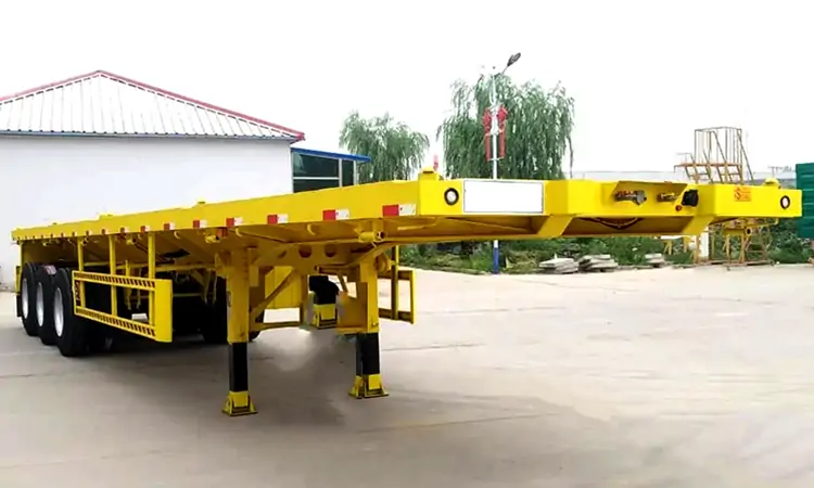 3 Axles 40ft Flatbed Truck Trailer-flatbed trailer_skeletal trailer_low bed trailer_dump trailer_cargo trailer-Shandong Jiuzhou Automobile Manufacturing Co., Ltd. 3 Axles 40ft Flatbed Truck Trailer-flatbed trailer_skeletal trailer_low bed trailer_dump trailer_cargo trailer-Shandong Jiuzhou Automobile Manufacturing Co., Ltd.