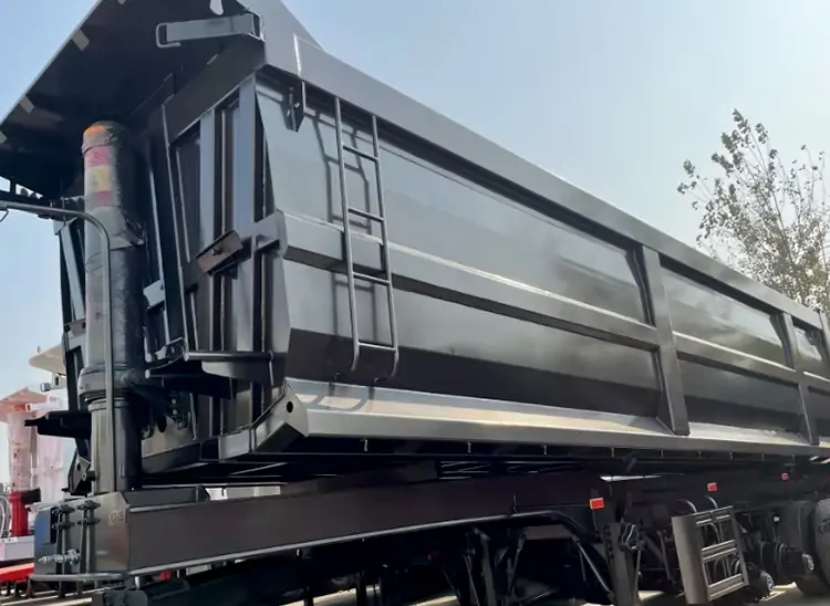 60 Cubic 4 Axles 50Cubic Meter Tipper Trailer-flatbed trailer_skeletal trailer_low bed trailer_dump trailer_cargo trailer-Shandong Jiuzhou Automobile Manufacturing Co., Ltd.