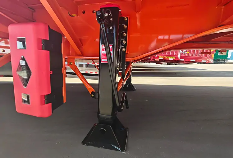 20ft & 40ft Steel Skeleton Container Semi Trailer-flatbed trailer_skeletal trailer_low bed trailer_dump trailer_cargo trailer-Shandong Jiuzhou Automobile Manufacturing Co., Ltd.