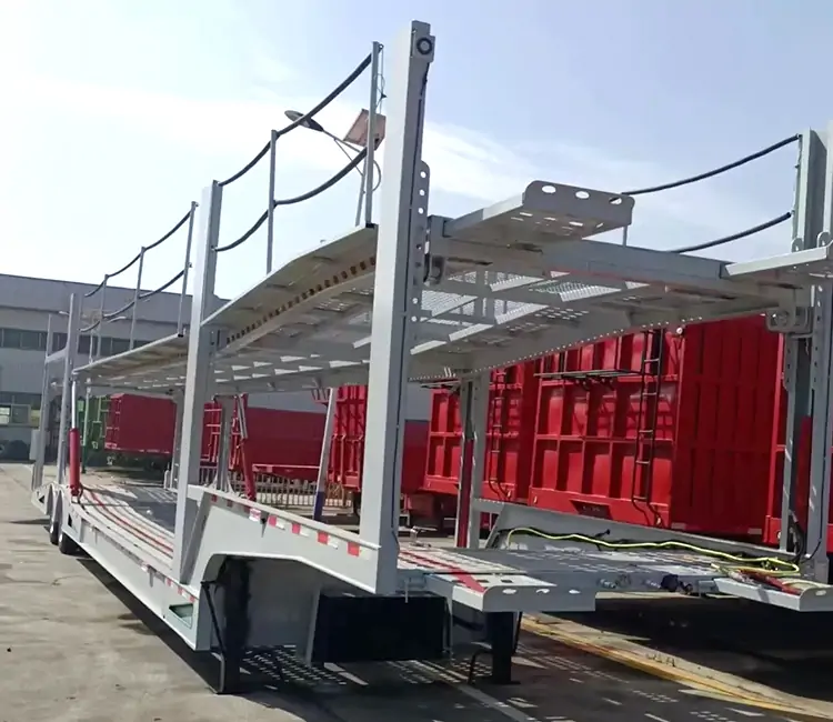 Application of Car Carrier Semi-trailers in the Automotive Industry-flatbed trailer_skeletal trailer_low bed trailer_dump trailer_cargo trailer-Shandong Jiuzhou Automobile Manufacturing Co., Ltd. Application of Car Carrier Semi-trailers in the Automotive Industry-flatbed trailer_skeletal trailer_low bed trailer_dump trailer_cargo trailer-Shandong Jiuzhou Automobile Manufacturing Co., Ltd.