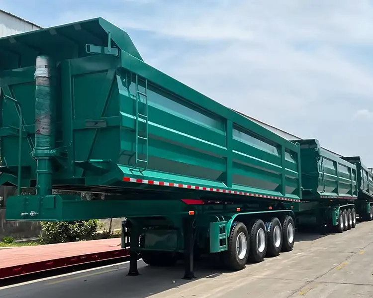 U-Type Rear-Discharge Semi-Trailers in Engineering Infrastructure: Applications and Industry Insights-flatbed trailer_skeletal trailer_low bed trailer_dump trailer_cargo trailer-Shandong Jiuzhou Automobile Manufacturing Co., Ltd.
