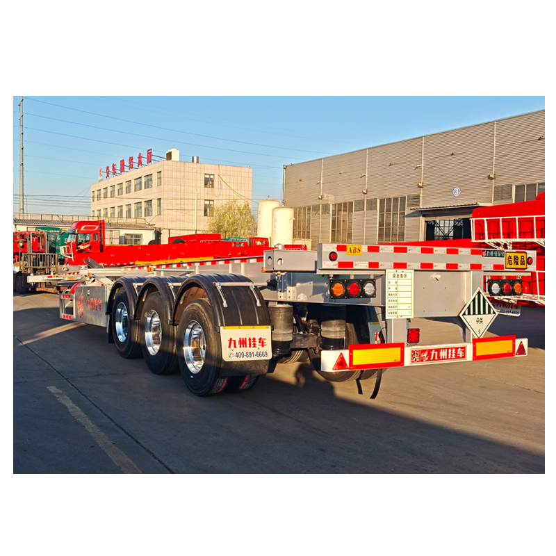 China Top Manufacture Jiuzhou Skeleton Semi Truck Container Chassis-flatbed trailer_skeletal trailer_low bed trailer_dump trailer_cargo trailer-Shandong Jiuzhou Automobile Manufacturing Co., Ltd.