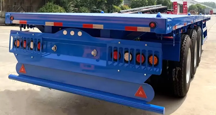 3 Axle 80t 20ft/40ft Container Flatbed Semi Trailer-flatbed trailer_skeletal trailer_low bed trailer_dump trailer_cargo trailer-Shandong Jiuzhou Automobile Manufacturing Co., Ltd. 3 Axle 80t 20ft/40ft Container Flatbed Semi Trailer-flatbed trailer_skeletal trailer_low bed trailer_dump trailer_cargo trailer-Shandong Jiuzhou Automobile Manufacturing Co., Ltd.