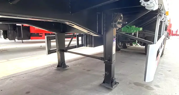 3-Axles 50 Ton Steel Fence Cargo Semi Trailer-flatbed trailer_skeletal trailer_low bed trailer_dump trailer_cargo trailer-Shandong Jiuzhou Automobile Manufacturing Co., Ltd.