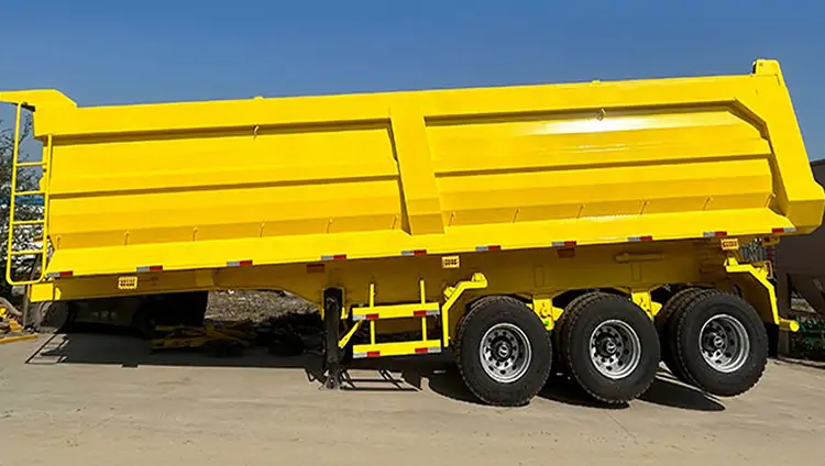 3 Axle 60 Cubic Meter Rear Dump Semi Trailer-flatbed trailer_skeletal trailer_low bed trailer_dump trailer_cargo trailer-Shandong Jiuzhou Automobile Manufacturing Co., Ltd.