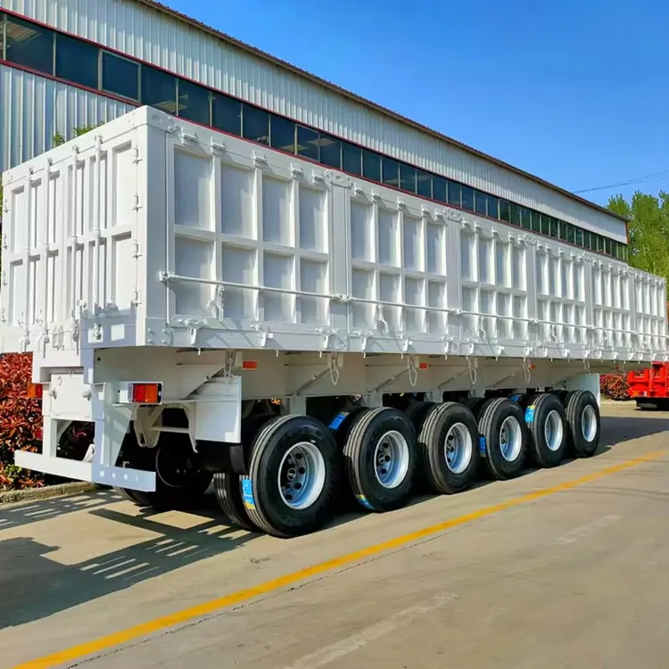 6 axle 25CBM Side Dump Trailer-flatbed trailer_skeletal trailer_low bed trailer_dump trailer_cargo trailer-Shandong Jiuzhou Automobile Manufacturing Co., Ltd.