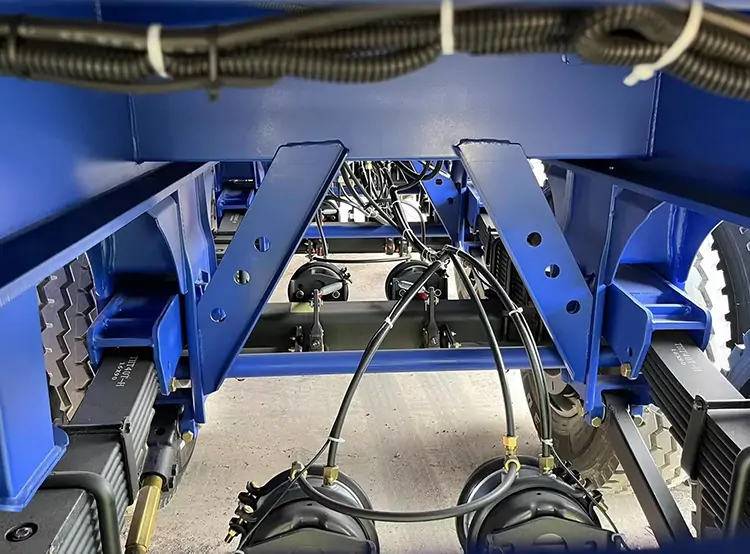 3-Axles 50 Ton Steel Fence Cargo Semi Trailer-flatbed trailer_skeletal trailer_low bed trailer_dump trailer_cargo trailer-Shandong Jiuzhou Automobile Manufacturing Co., Ltd.