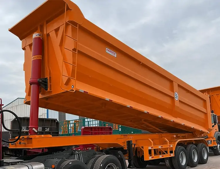 3 Axle Tipper Semi Truck Trailer-flatbed trailer_skeletal trailer_low bed trailer_dump trailer_cargo trailer-Shandong Jiuzhou Automobile Manufacturing Co., Ltd.