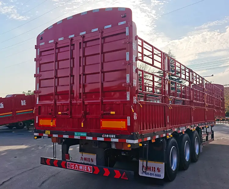 JOZOTG 3 Axles Fence Cargo Semi Trailer-flatbed trailer_skeletal trailer_low bed trailer_dump trailer_cargo trailer-Shandong Jiuzhou Automobile Manufacturing Co., Ltd. JOZOTG 3 Axles Fence Cargo Semi Trailer-flatbed trailer_skeletal trailer_low bed trailer_dump trailer_cargo trailer-Shandong Jiuzhou Automobile Manufacturing Co., Ltd.