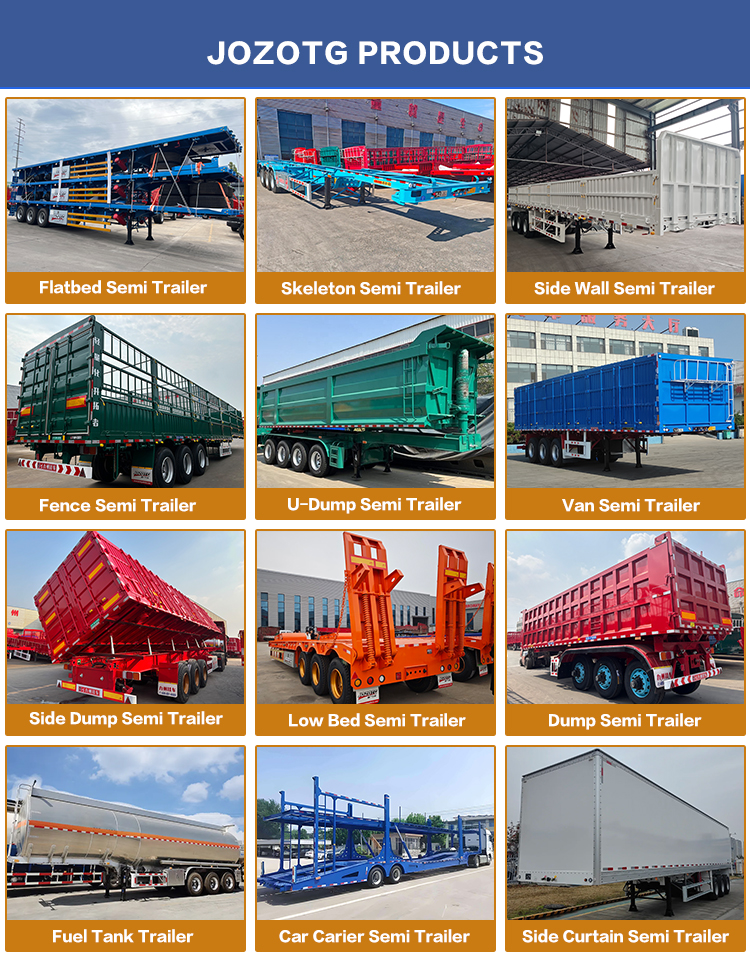 Factory Price New 20FT 40FT Skeleton Container Trailer-flatbed trailer_skeletal trailer_low bed trailer_dump trailer_cargo trailer-Shandong Jiuzhou Automobile Manufacturing Co., Ltd.