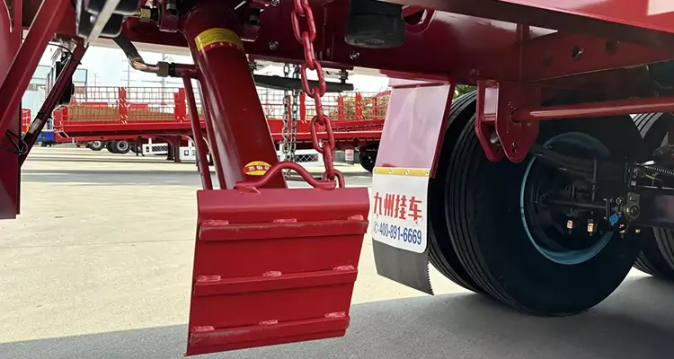 3 axle 60Ton Side Dump Trailer-flatbed trailer_skeletal trailer_low bed trailer_dump trailer_cargo trailer-Shandong Jiuzhou Automobile Manufacturing Co., Ltd.