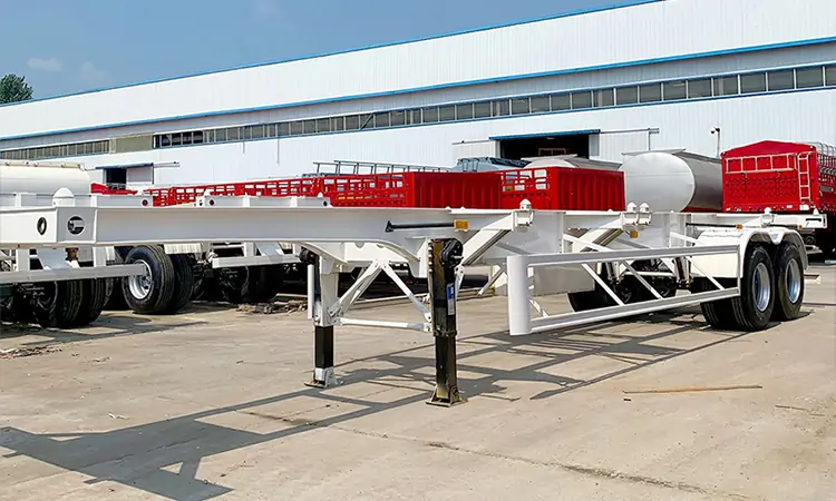Factory Price t 40ft Container Skeleton Trailer-flatbed trailer_skeletal trailer_low bed trailer_dump trailer_cargo trailer-Shandong Jiuzhou Automobile Manufacturing Co., Ltd.