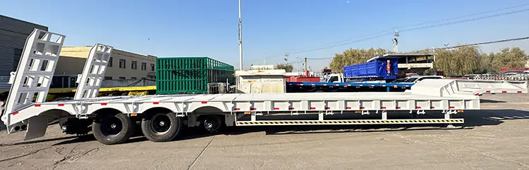 3 Axles 60ton Modular Low Bed Semi Trailer-flatbed trailer_skeletal trailer_low bed trailer_dump trailer_cargo trailer-Shandong Jiuzhou Automobile Manufacturing Co., Ltd. 3 Axles 60ton Modular Low Bed Semi Trailer-flatbed trailer_skeletal trailer_low bed trailer_dump trailer_cargo trailer-Shandong Jiuzhou Automobile Manufacturing Co., Ltd.