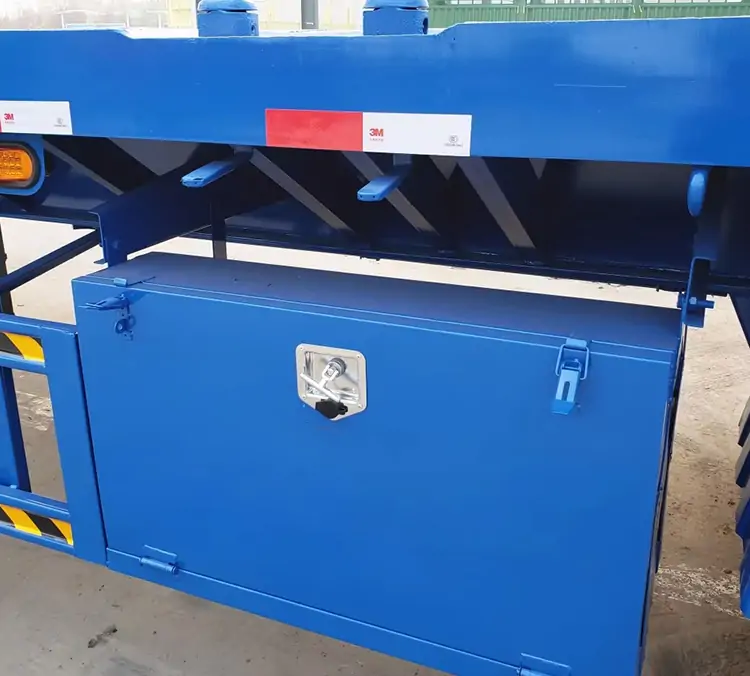 3-Axles 12.5M Fence Semi Trailer-flatbed trailer_skeletal trailer_low bed trailer_dump trailer_cargo trailer-Shandong Jiuzhou Automobile Manufacturing Co., Ltd.