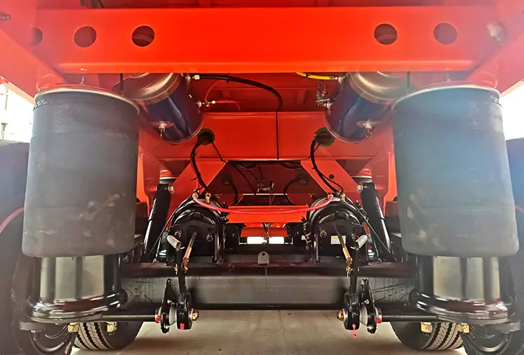 3-axle 40-foot Container Transport Semi Trailer-flatbed trailer_skeletal trailer_low bed trailer_dump trailer_cargo trailer-Shandong Jiuzhou Automobile Manufacturing Co., Ltd.