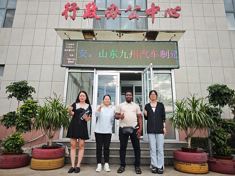 Nigerian Clients Visit, Focusing on Tablet Product Cooperation Negotiations-flatbed trailer_skeletal trailer_low bed trailer_dump trailer_cargo trailer-Shandong Jiuzhou Automobile Manufacturing Co., Ltd.