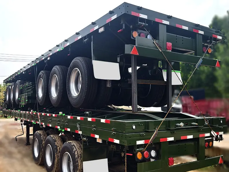 4-Axle 60-Ton Flatbed Semi-Trailer Shipped to Ghana-semi trailer-Shandong Jiuzhou Automobile Manufacturing Co., Ltd. 4-Axle 60-Ton Flatbed Semi-Trailer Shipped to Ghana-semi trailer-Shandong Jiuzhou Automobile Manufacturing Co., Ltd.